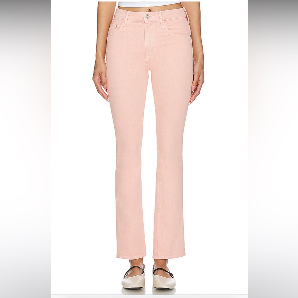 NWT Mother Superior The Insider Hover Ankle Flare Jeans Peach Parfait